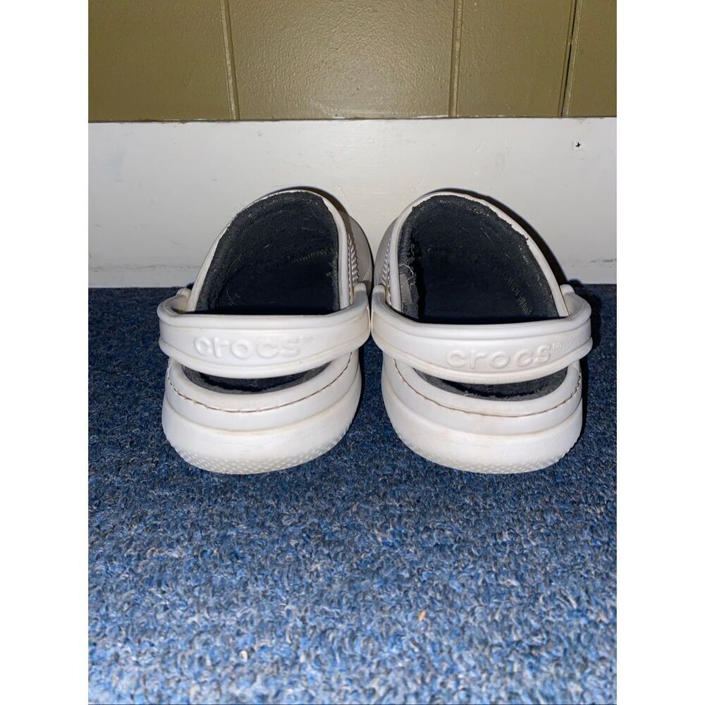 Crocs men 8 slip on slides w/lining and back straps white - Picture 4 of 10